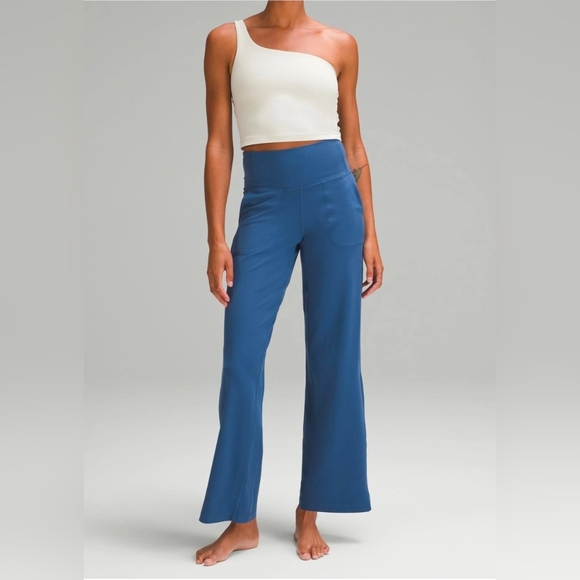 Lululemon Ribbed Nulu Asymmetrical Yoga Tank Top Light Support A/B Cup Bone 10 - Picture 2 of 12